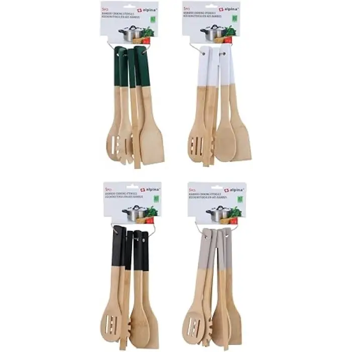 ALP108 Bambu Mutfak Gereçleri Seti 5 Parça 30 cm