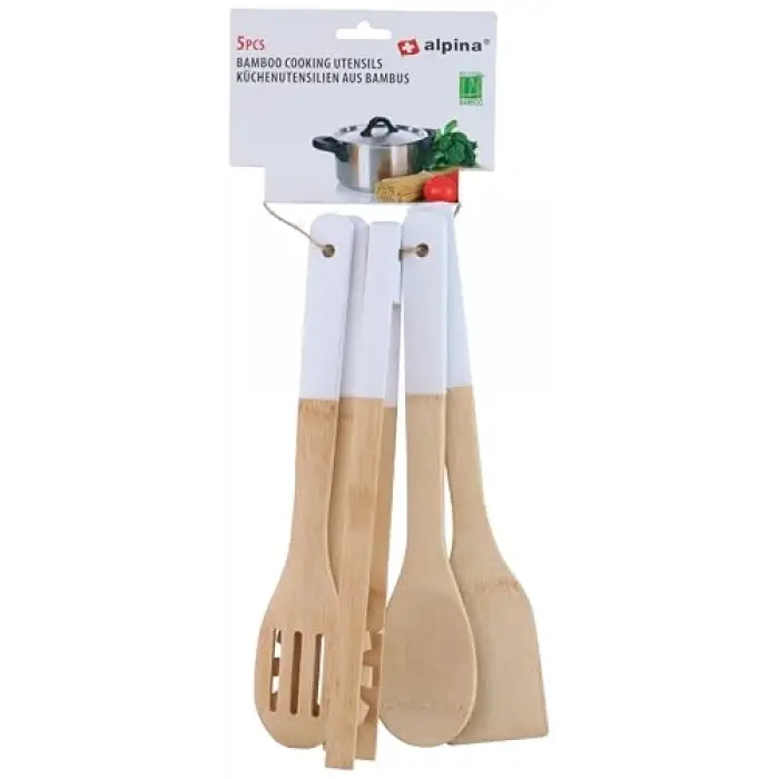 ALP108 Bambu Mutfak Gereçleri Seti 5 Parça 30 cm
