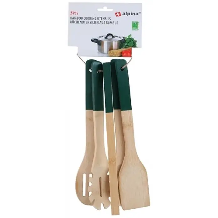 ALP108 Bambu Mutfak Gereçleri Seti 5 Parça 30 cm