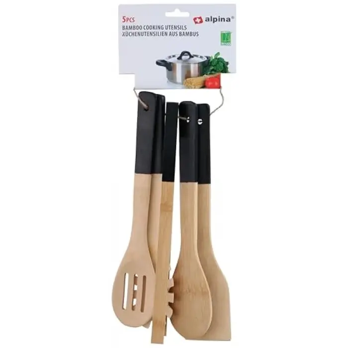 ALP108 Bambu Mutfak Gereçleri Seti 5 Parça 30 cm