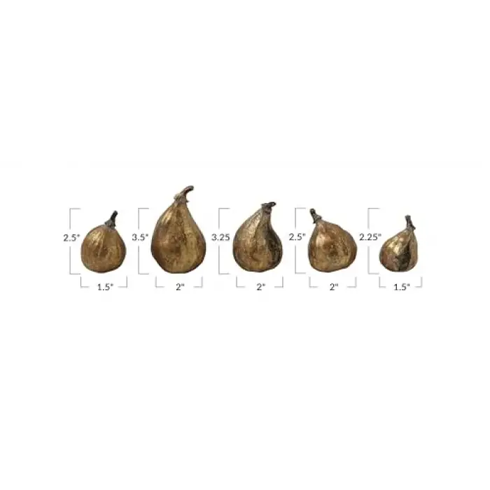 Altın kaplamalı reçine incir (5 parçalı set)