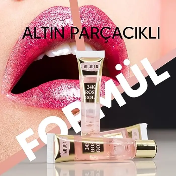 Altın Parçacıklı Dudak Parlatıcısı (Rose)