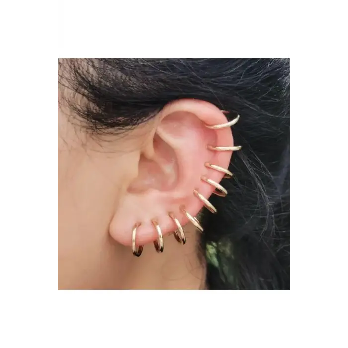 Altın Renk Piercing Küpe, Unisex, 1 Çift