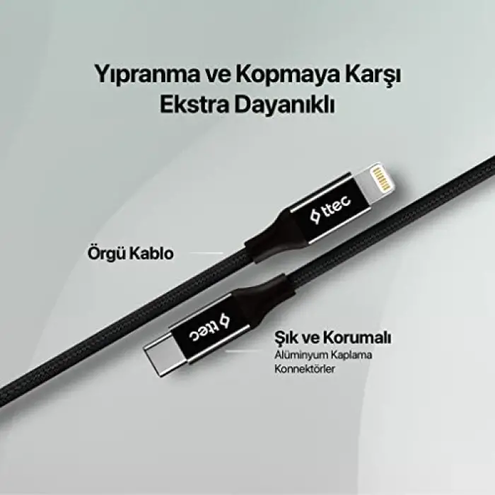 AlumiCable USB-C - Lightning Hızlı Şarj Kablosu 150 cm