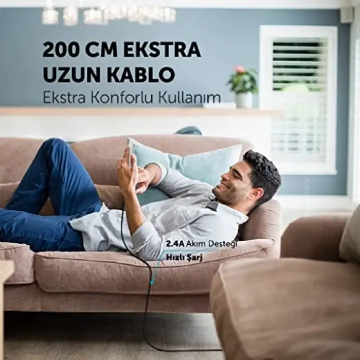 AlumiCable XL USB-A - USB-C Şarj Kablosu 2mt.