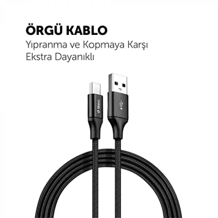 AlumiCable XL USB-A - USB-C Şarj Kablosu 2mt.