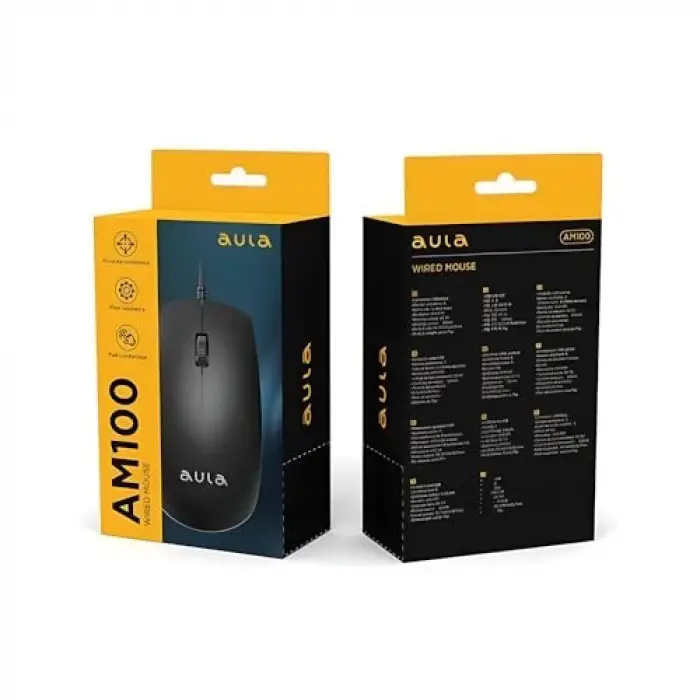 AM100 USB Kablolu Optik Mouse, 1200 Dpı