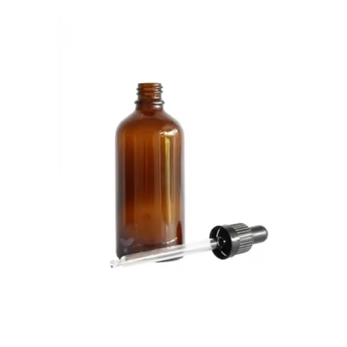 Amber Cam Şişe 100 Ml, Cam Damlalıklı