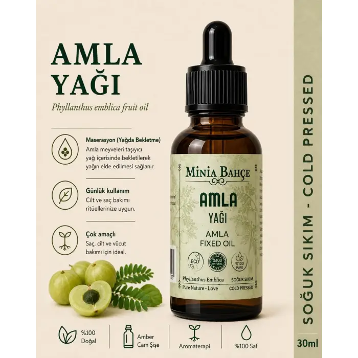 Amla Sabit Yağı, %100 saf, 30 ml