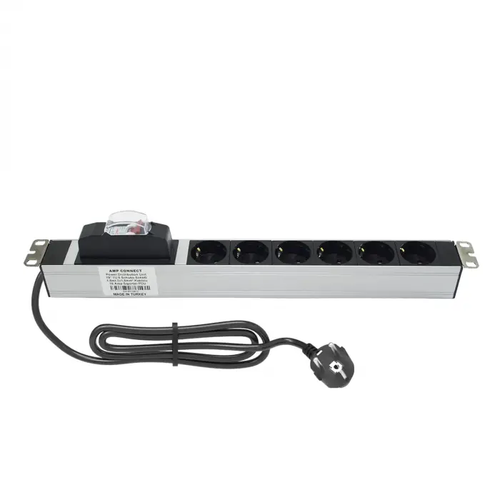 Amp Pdu 6lı Sigortalı Rack Tipi Priz Grup