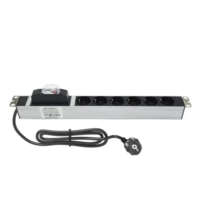 Amp Pdu 6lı Sigortalı Rack Tipi Priz Grup
