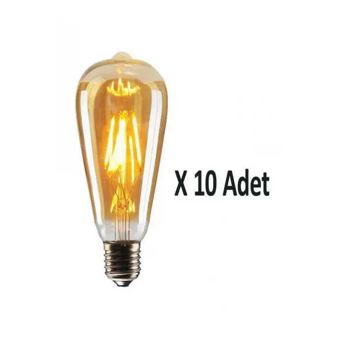 Ampul, 4W Dim Rustik Led Sarı Işık Armut Edison Ampul 10 Adet