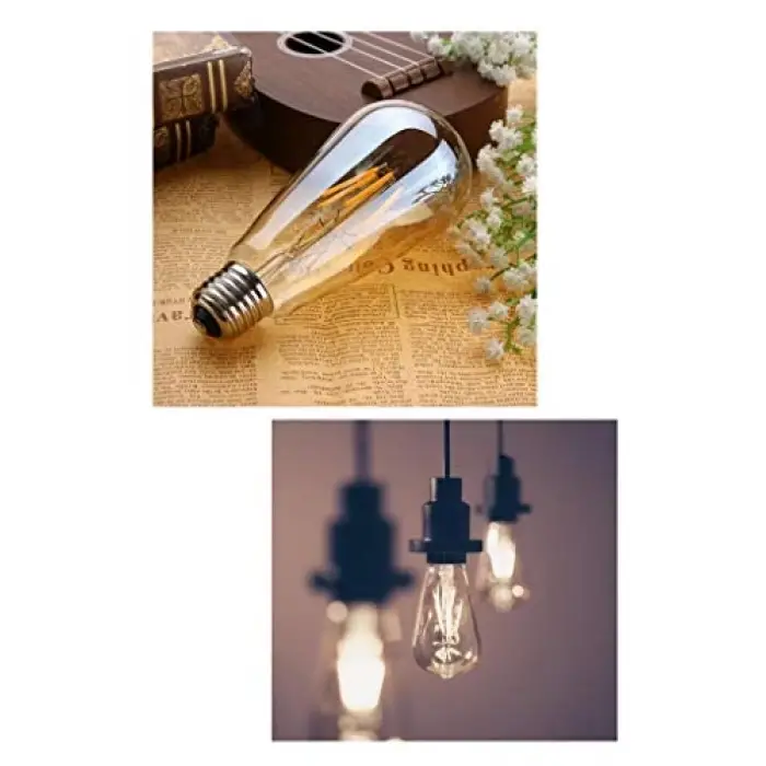 Ampul, 4W Dim Rustik Led Sarı Işık Armut Edison Ampul 3 Adet