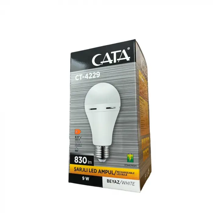 Ampul, CT-4229 9W/6400K Şarjlı LED Cata