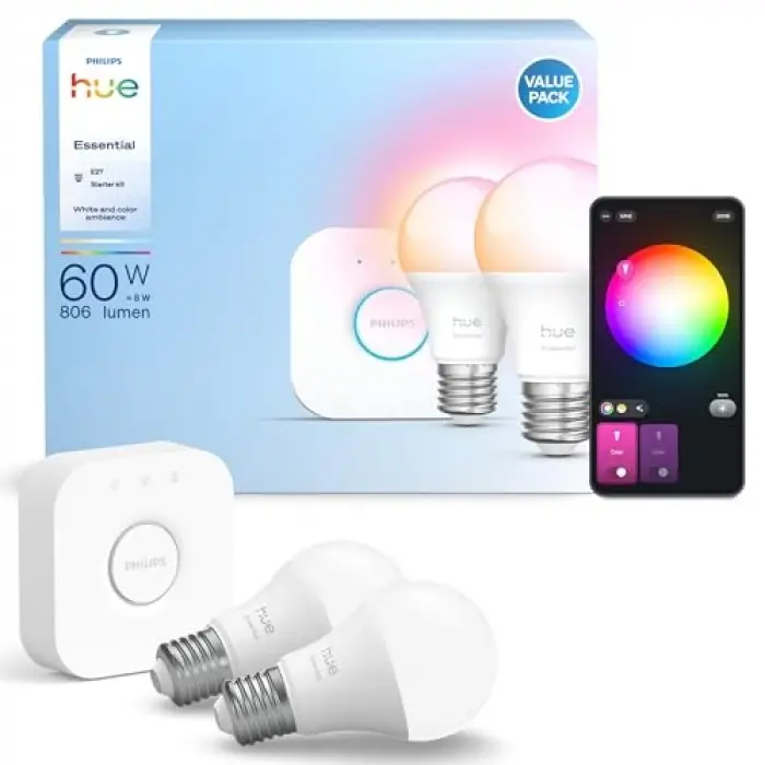 Ampul; Essential 2li E27 Başlangıç Seti 806 Lumen, 15.000 Saat Ampul Kullanım Ömrü