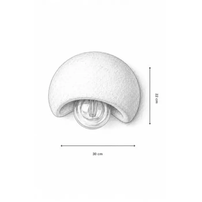 Ampul, Limon 3D Desing Aplik Rustik E27 Modern Avize Bohem Beton Görünüm (E27 Dahildir.) Btn-Aplık-1-HK