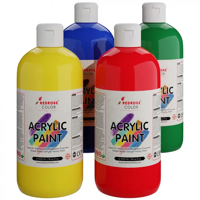 Ana Renkler Akrilik Boya 4lü Set 4x500 gr