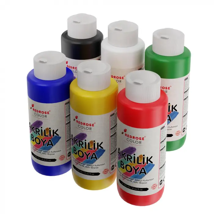 Ana Renkler Akrilik Boya 6lı Set 6x120 ml