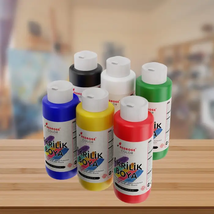 Ana Renkler Akrilik Boya 6lı Set 6x120 ml