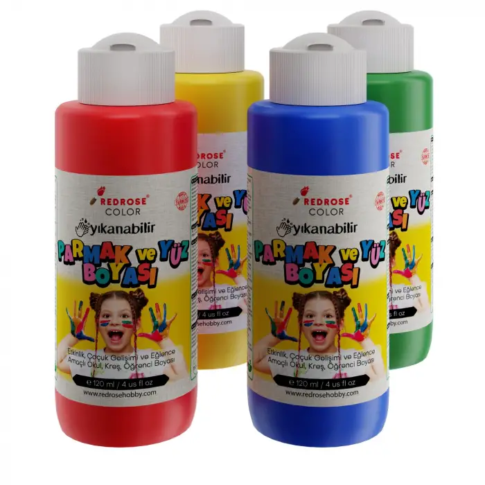Ana Renkler Parmak Boyası 4lü Set 4x120ml