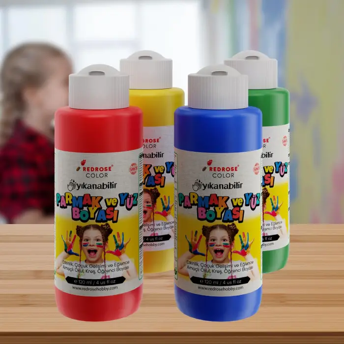 Ana Renkler Parmak Boyası 4lü Set 4x120ml