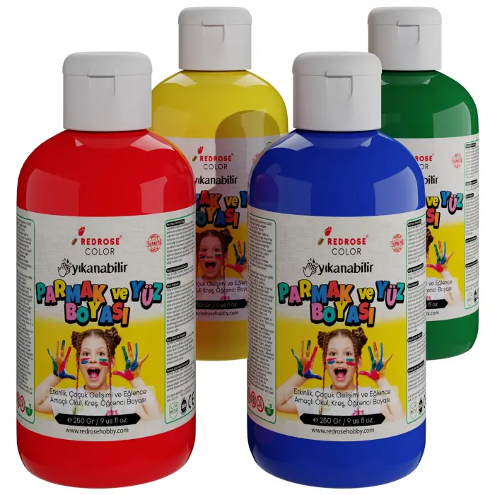 Ana Renkler Parmak Boyası 4lü Set 4x250 gr