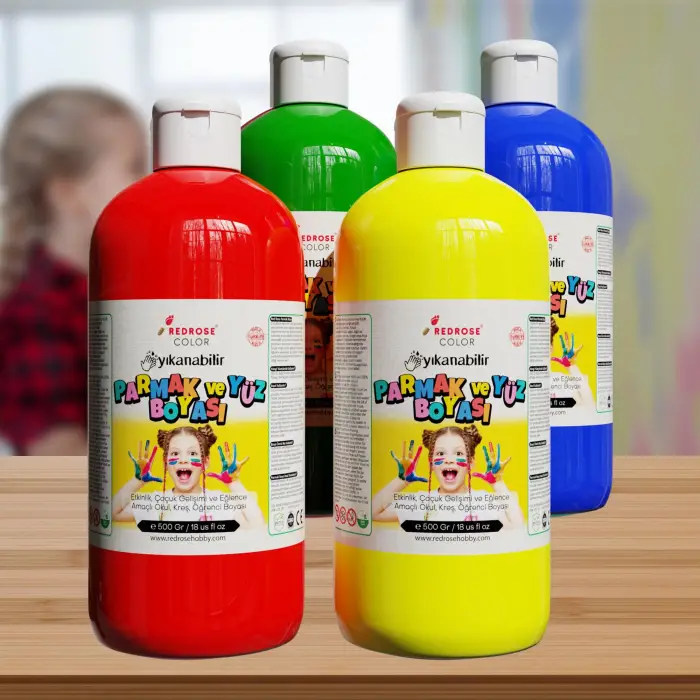 Ana Renkler Parmak Boyası 4lü Set 4x500gr