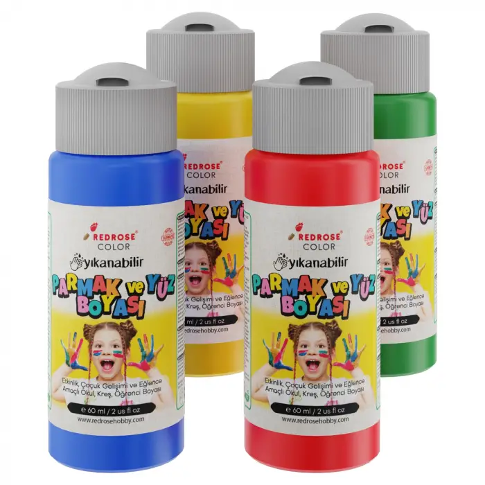Ana Renkler Parmak Boyası 4lü Set 4x60 ml