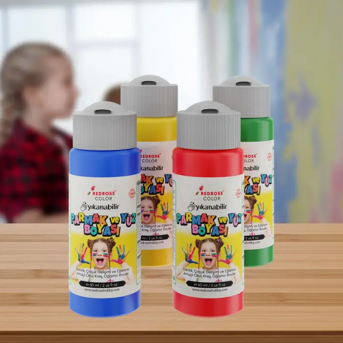 Ana Renkler Parmak Boyası 4lü Set 4x60 ml