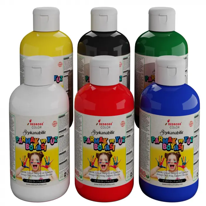 Ana Renkler Parmak Boyası 6lı Set 6x250gr