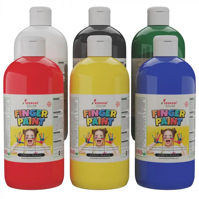 Ana Renkler Parmak Boyası 6lı Set 6x500 gr