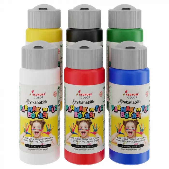 Ana Renkler Parmak Boyası 6lı Set 6x60ml