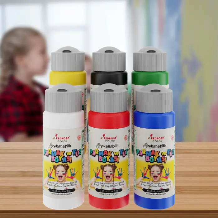 Ana Renkler Parmak Boyası 6lı Set 6x60ml