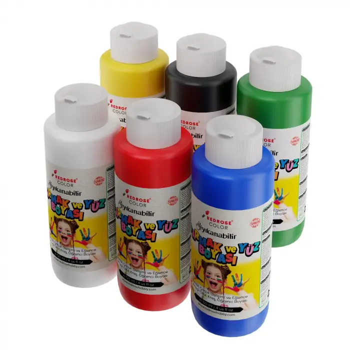 Ana Renkler Parmak Boyası Set, 6x120 ml, 6lı