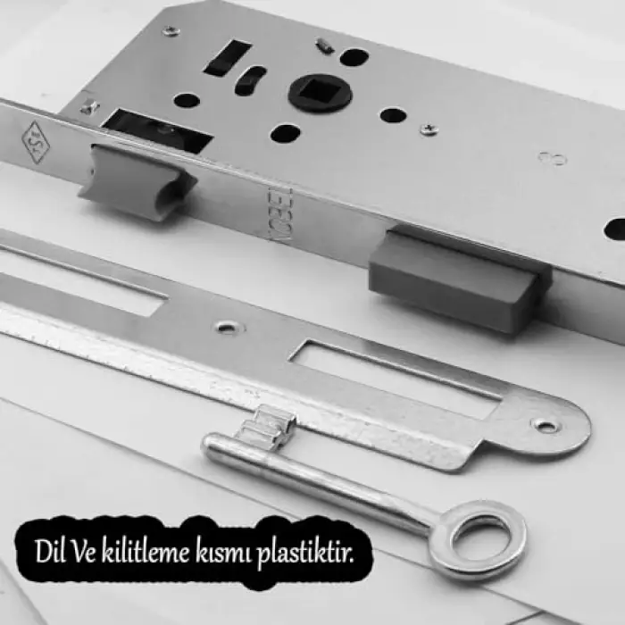 Anahtarlı Oda Kapı, Kapı WC Banyo, Kilidi Silindirsiz Barelsiz, Pvc Kapı Ahşap, Gömme Kilit Gövde, 45 mm