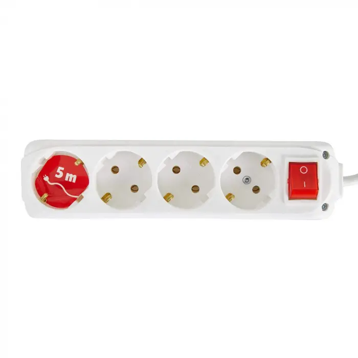 Anahtarlı Topraklı Priz, 5 m, 4lü