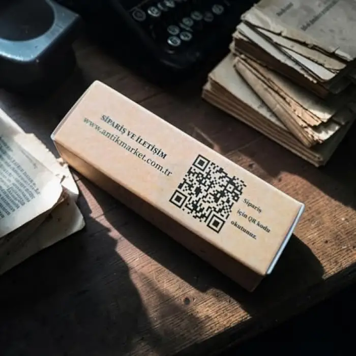 Antik Market Daktilo Şeridi Siyah Çift Makaralı