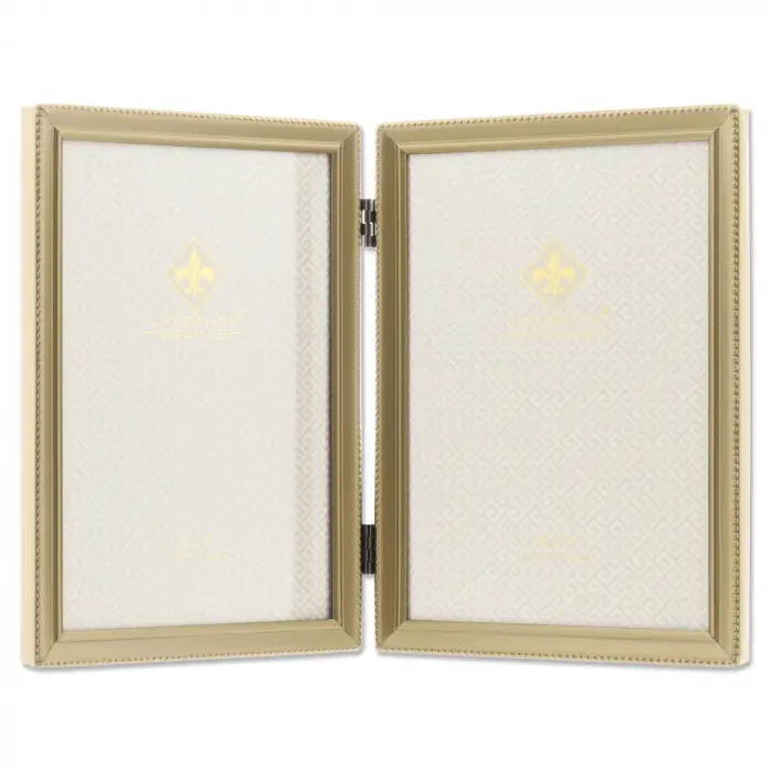 Antique Brass 5 x 7 Hinged Double Picture frame – Boncuk BORDER tasarım