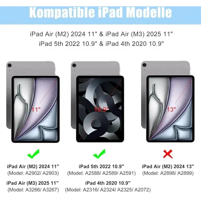 Apple İpad Air 7.Nesil 11inç 2025 M3 Çipli ile Uyumlu Bluetooth Türkçe Q Klavyeli Kılıfı (Pembe)