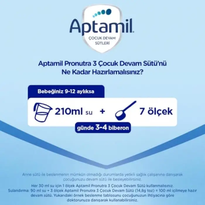 Aptamil 3 Prebiyotikli Devam Sütü 1200 Gr