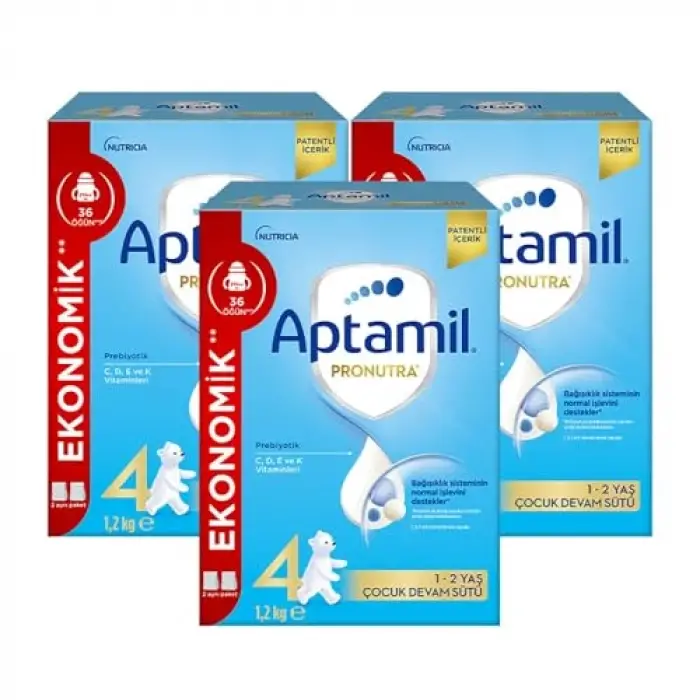 Aptamil 4 Prebiyotikli Çocuk Devam Sütü 1200 x 3 Adet 3600 Gr