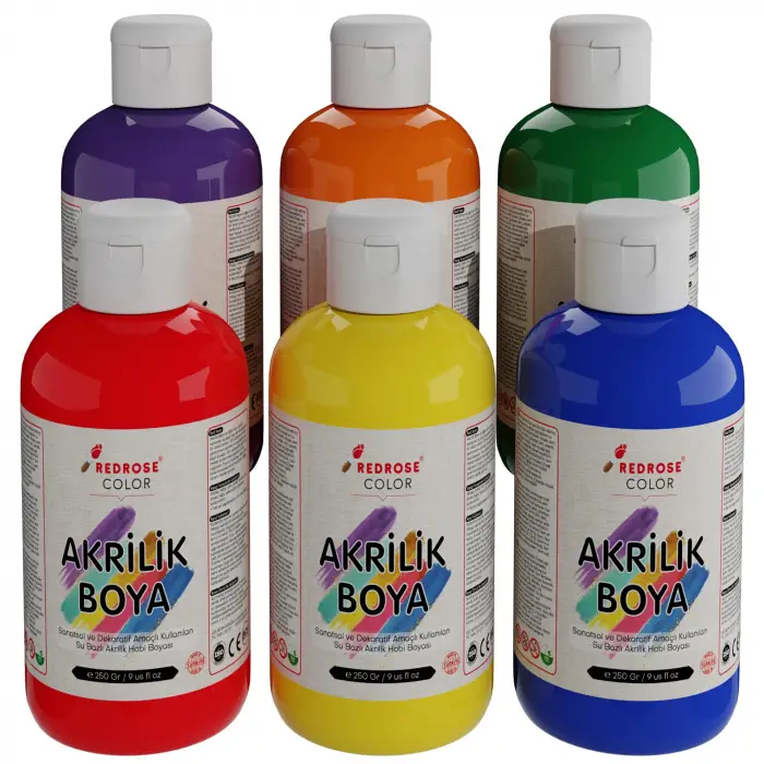 Ara Renkler Akrilik Boya 6lı Set 6x250 gr