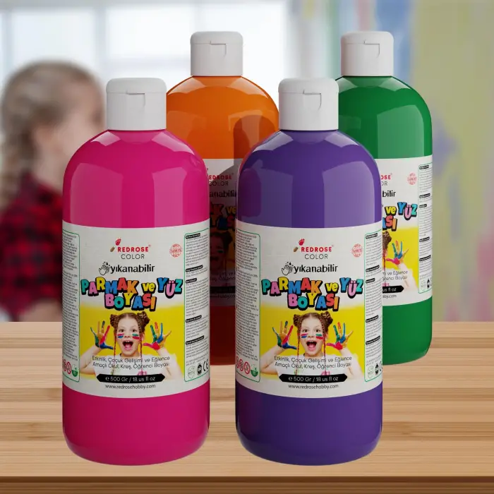 Ara Renkler Parmak Boyası 4lü Set 4x500 gr