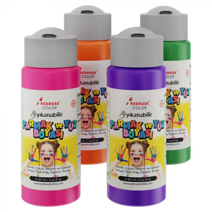 Ara Renkler Parmak Boyası 4lü Set 4x60 ml