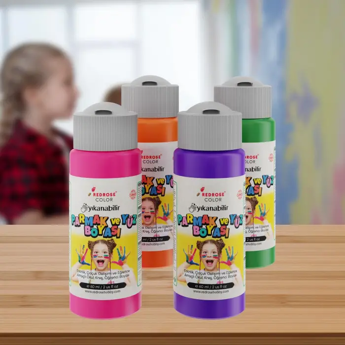 Ara Renkler Parmak Boyası 4lü Set 4x60 ml