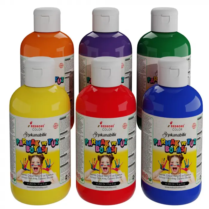Ara Renkler Parmak Boyası 6lı Set 6x250 gr