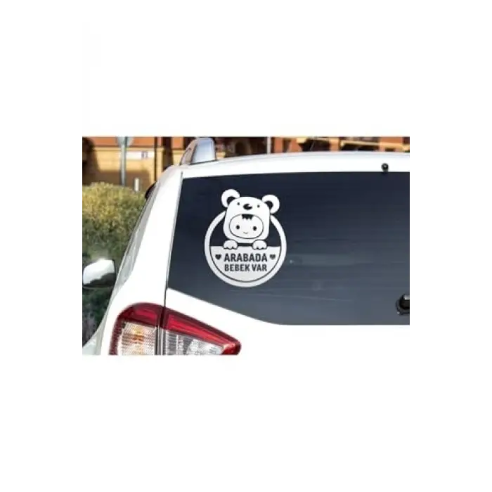 Arabada Bebek Var Araba Cam Sticker 24X28Cm