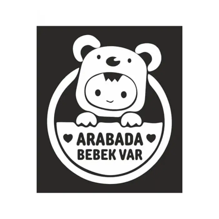 Arabada Bebek Var Araba Cam Stickerı 24X28 Cm