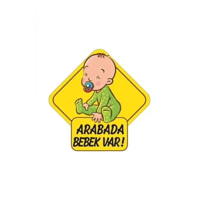 Arabada Bebek Var Araba Stickeri 15X15 Cm