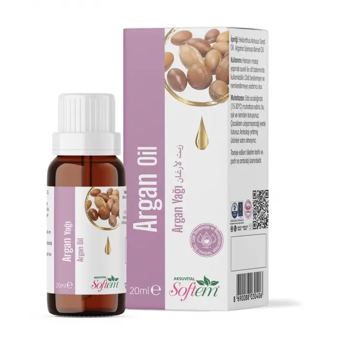 Argan Yağı 20 ml, E Vitamini İçerikli Saç ve Cilt Bakımı